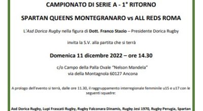 11 dicembre a Ancona la Giornata del Rugby Femminile