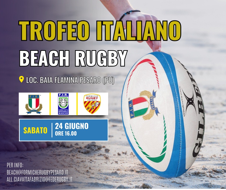 Quattro squadre per la tappa pesarese del “Trofeo Italiano di beach rugby”