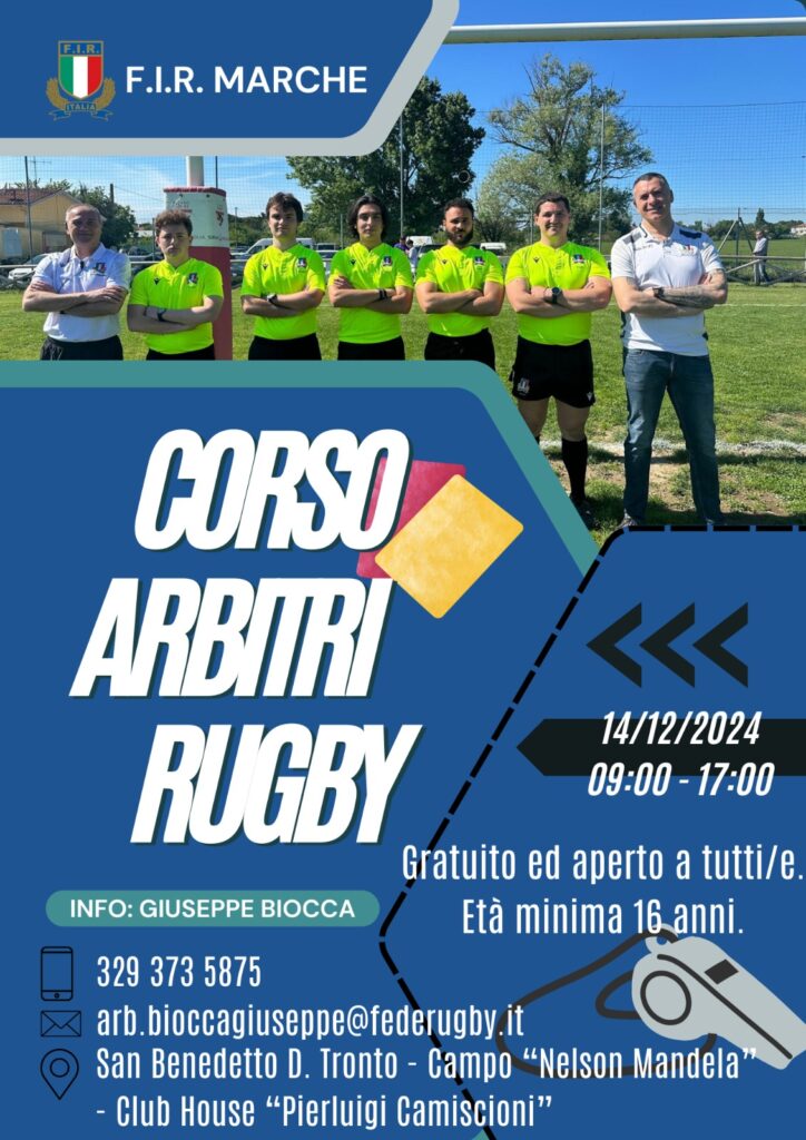 Arbitri di rugby: il corso per aspiranti arbitri marchigiani