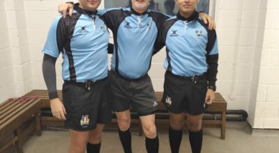 Esperienza internazionale per due arbitri marchigiani – Kevin Gargamelli e Brendon Stewart brillano in Inghilterra come arbitri di rugby